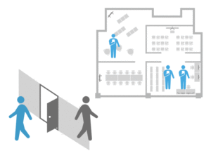 カードビーコンCAD-825による位置検出や出勤管理のイメージ