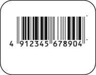 園芸用品値札ラベル印字イメージ１JANコード（バーコード）のみ