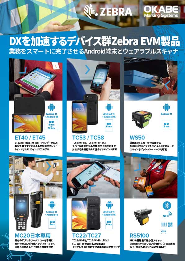 第21回自動認識総合展大阪Zebraウェアラブルデバイス・リングスキャナ・Androidデバイス