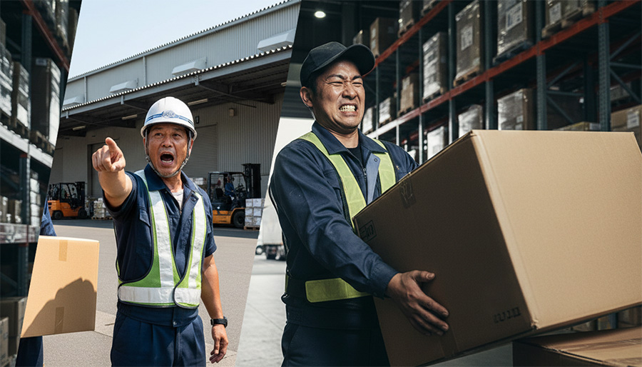 物流現場は、気合と根性だっ!?のイメージ