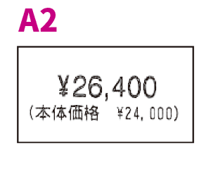 税込価格の総額表示メインで本体価格あり値札ラベルA2