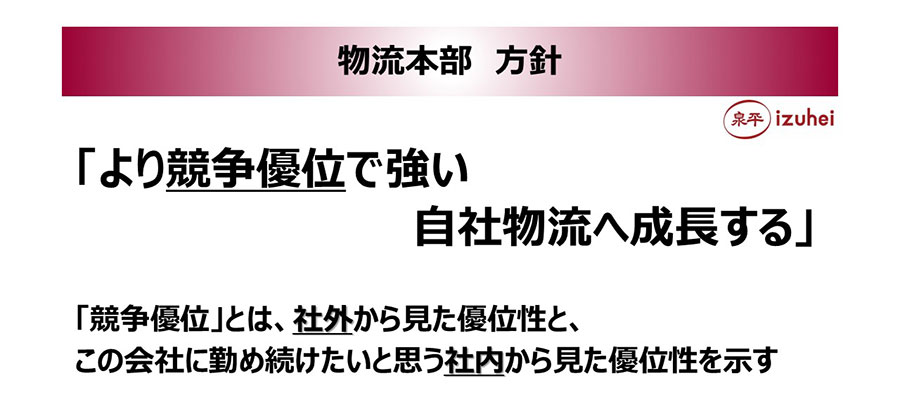 図表3 (株)泉平・物流本部の方針図