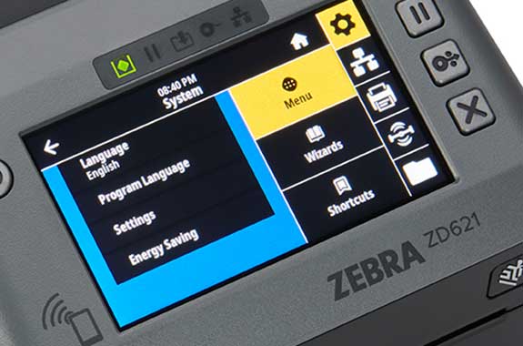 Zebra ZD621RFIDの操作パネル